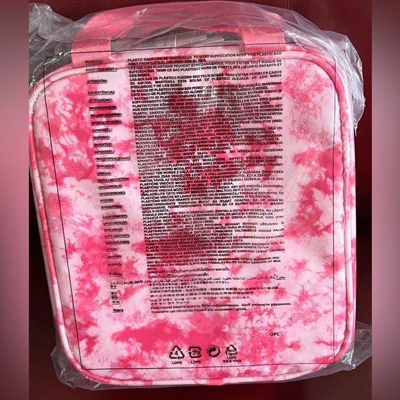 🆕Hurley Sequins Lunch Bag Box Hot Cold Insulated Flip 9”H 8”L x 4”D Pink TieDye - Picture 3 of 4